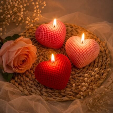 Heart shaped tea candle (Pack of 3)